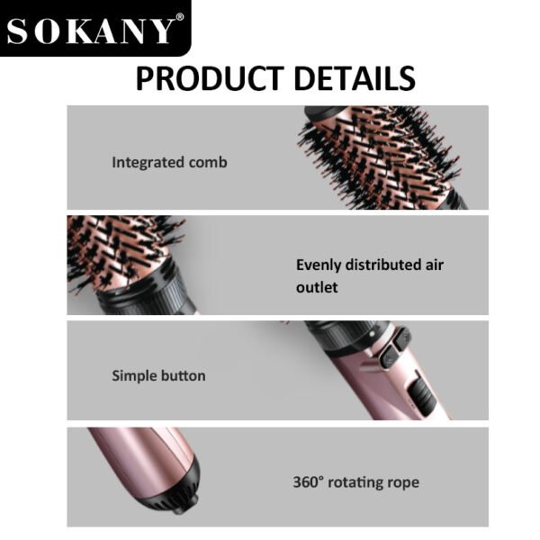 Cepillo Secador de pelo Rotativo Sokany