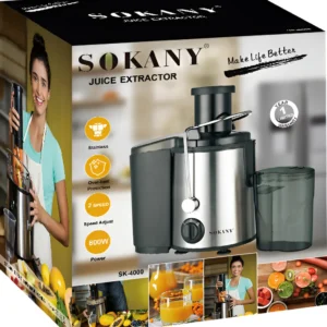 Extractor De Jugo Sokany A.inox. 800w 2 Velocidades Plateado - Imagen 2