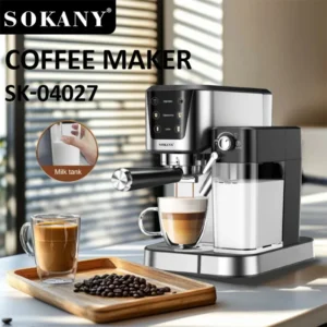 Cafetera Multifunción Sokany Agua 1l Leche 700ml Táctil Plateado - Imagen 2