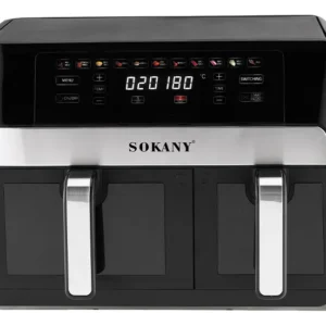 Freidora De Aire Sokany Doble Bandeja Protec. Calentamiento Negro - Imagen 1