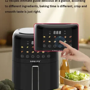 Freidora Sin Aceite Sokany 5l Panel Tactil Negro - Imagen 6