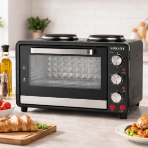 Horno Eléctrico Con Dos Hornallas Sokany Cocina Eficiente Negro - Imagen 3