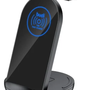 Cargador Budi Inalambrico 3 En 1 Compatible Universal Negro - Imagen 2
