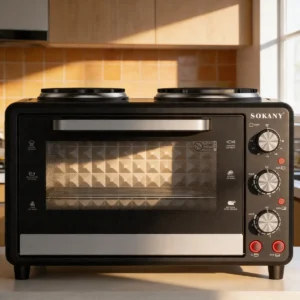 Horno Eléctrico Con Dos Hornallas Sokany Cocina Eficiente Negro - Imagen 6