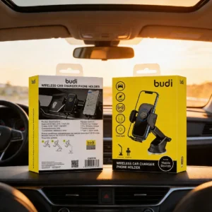 Cargador Inalambrico 15w Budi Con Soporte Universal Para Tel Negro - Imagen 5