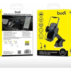 Cargador Inalambrico 15w Budi Con Soporte Universal Para Tel Negro - Imagen 2