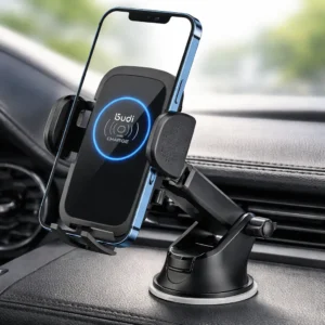 Cargador Inalambrico 15w Budi Con Soporte Universal Para Tel Negro - Imagen 7