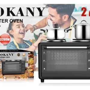 Horno Eléctrico Con Dos Hornallas Sokany Cocina Eficiente Negro - Imagen 2