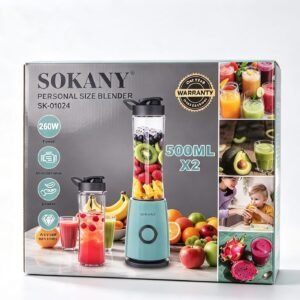 Licuadora Personal Sokany SK-01024 – 260W + 2 Vasos de 500ml - Imagen 1